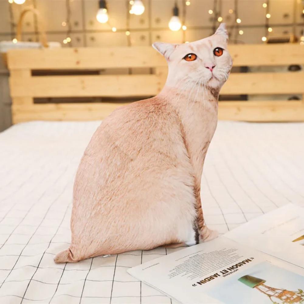 1PZ 50CM Cuscino Gatto Simulazione 3D, Morbido Cuscino Giocattolo Gatto Carino Lavabile, Giocattolo per Bambini, Cuscino per Divano, Decorazione per la Casa