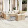 Vidaxl 12-Cz. Garden Furniture Set With Cushions, Beige, Poly Rattan