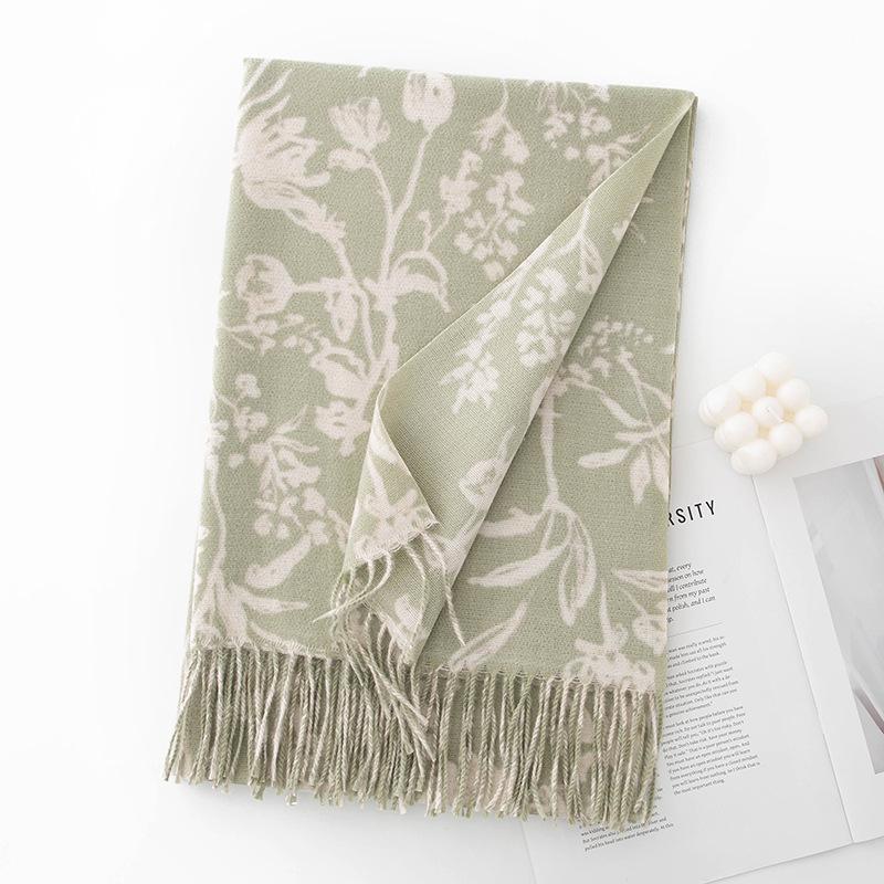 

Европейский и американский искусственный кашемировый набивной длинный шарф для женщин, зимний высококачественный шарф Sense 2024 года, новый универсальный парный шарф 68*200cm