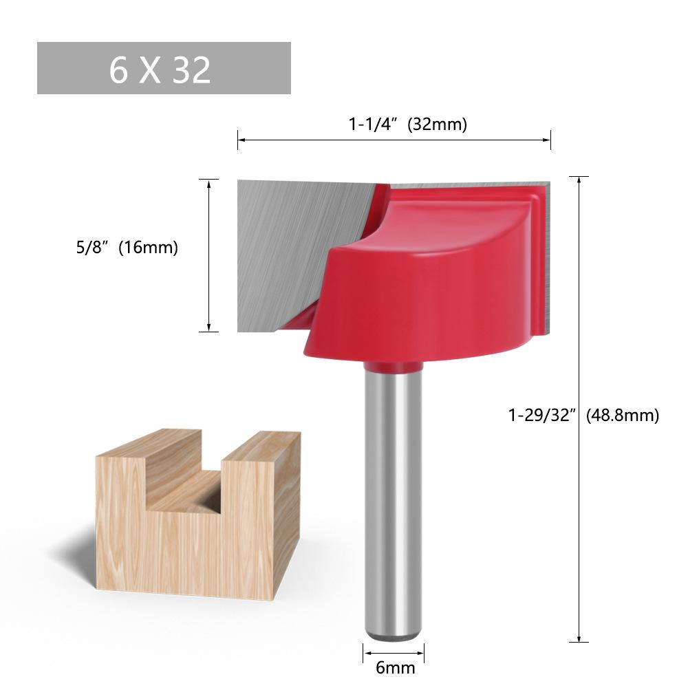 Sada frézovacích bitů z wolframové oceli s plochým dnem pro CNC router pro obrábění dřeva, 6 typů