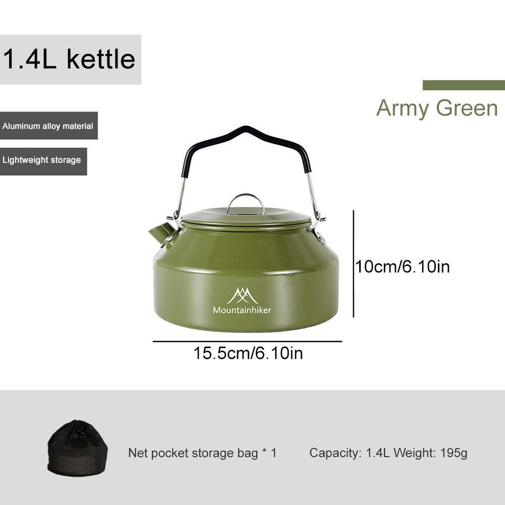 1.4L Camping Stovetop Teapot with Handle Ultralight Coffee Water Kettle Metal for Outdoor Travel Camping Cooking