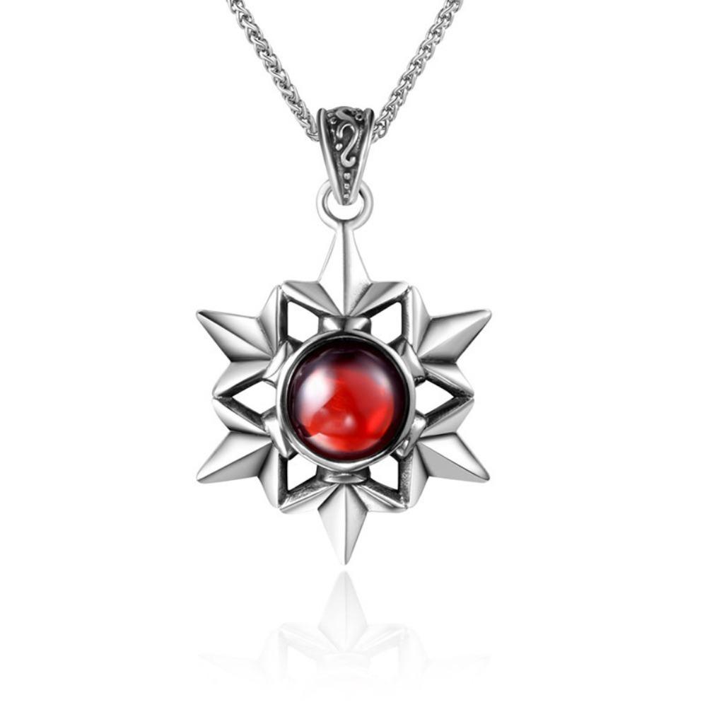 

JMXD Men s Retro Titanium Steel Hexagram Gemstone Pendant Necklace | Hypoallergenic Durable Zirconia Jewelry | Daily Wear Statement Piece