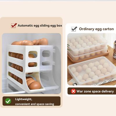 Slide-type Egg Carton Refrigerator Side Door Special Four-layer Automatic Egg Rolling Device Kitchen Anti-fall Egg Carton Automatic Rolling Egg