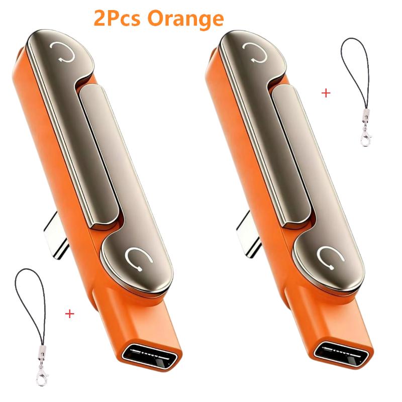 240W Type C To Type C 2-in-1 Fast Charging Data Adapter With Phone Stand Function Foldable Phone Charging Bracket Adapter