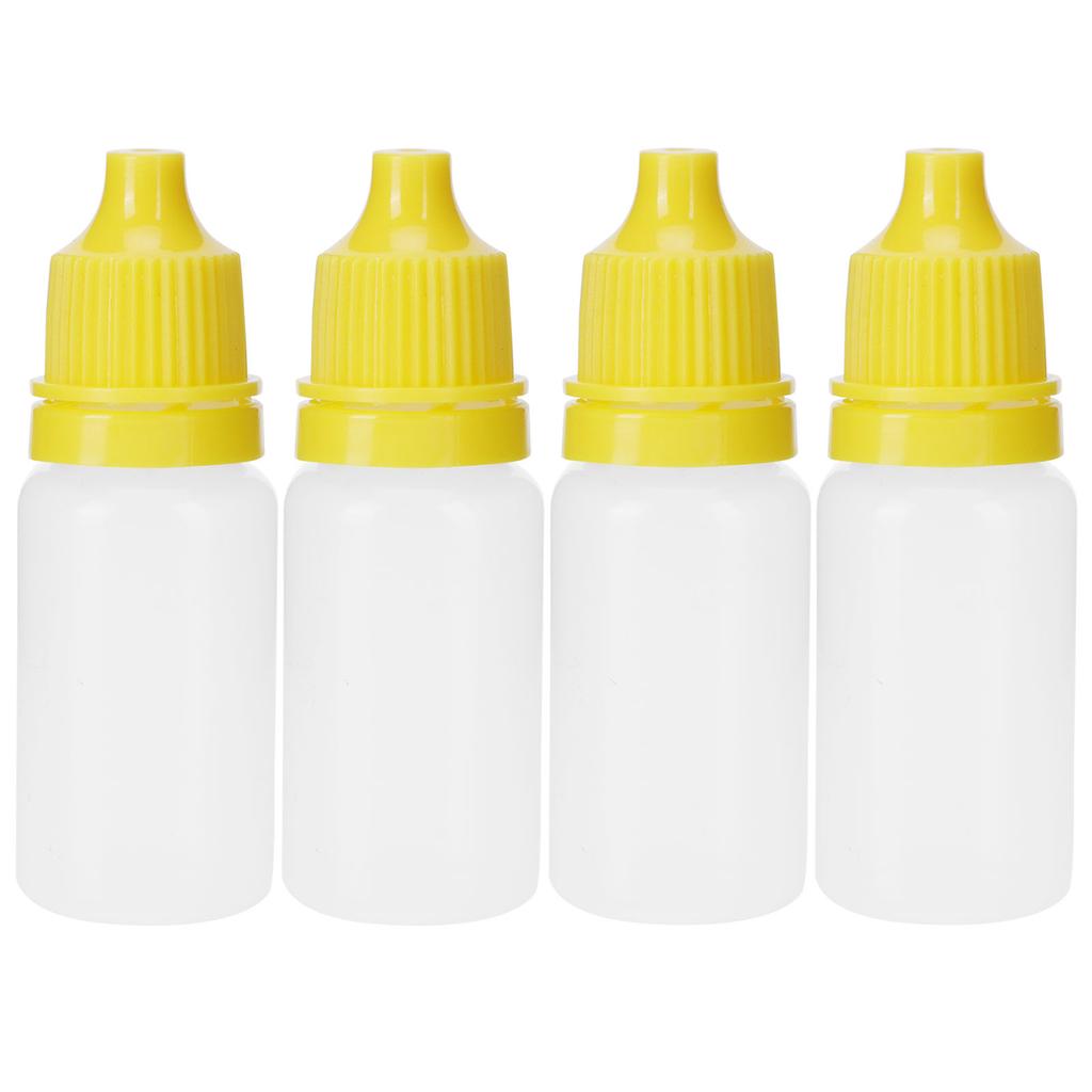 50Pcs 10ml Eye Liquid Bottle Portable Squeezable Empty Eye Drops Container with Plugs LidYellow