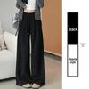 Women's Spring Arrival American-Style Grey Low-Rise Sweatpants, Drapey Comfortable Straight-Leg, Loose Wide-Leg Floor-Length Pants