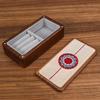 HeMu Magnetic Closure Embroidered Wooden Jewelry Box, Portable Mini Organizer for Rings, Earrings, Necklaces and Bracelets