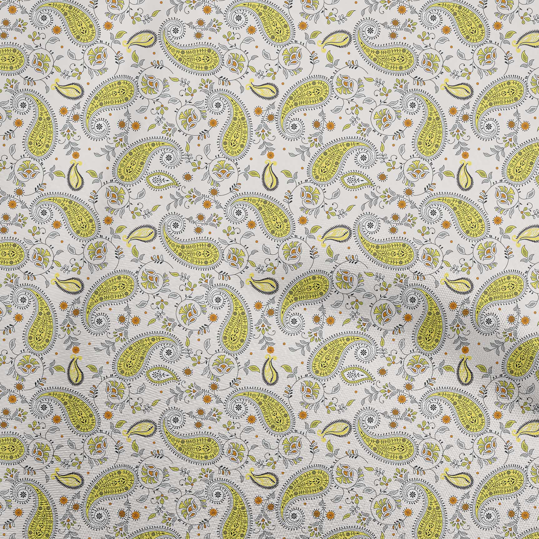 

oneOone Cotton Flex Light Blue Fabric Paisleys Dress Material Fabric Print Fabric By The Yard 40 Inch 42 Inch Wide - Viscose Chiffon жовтий