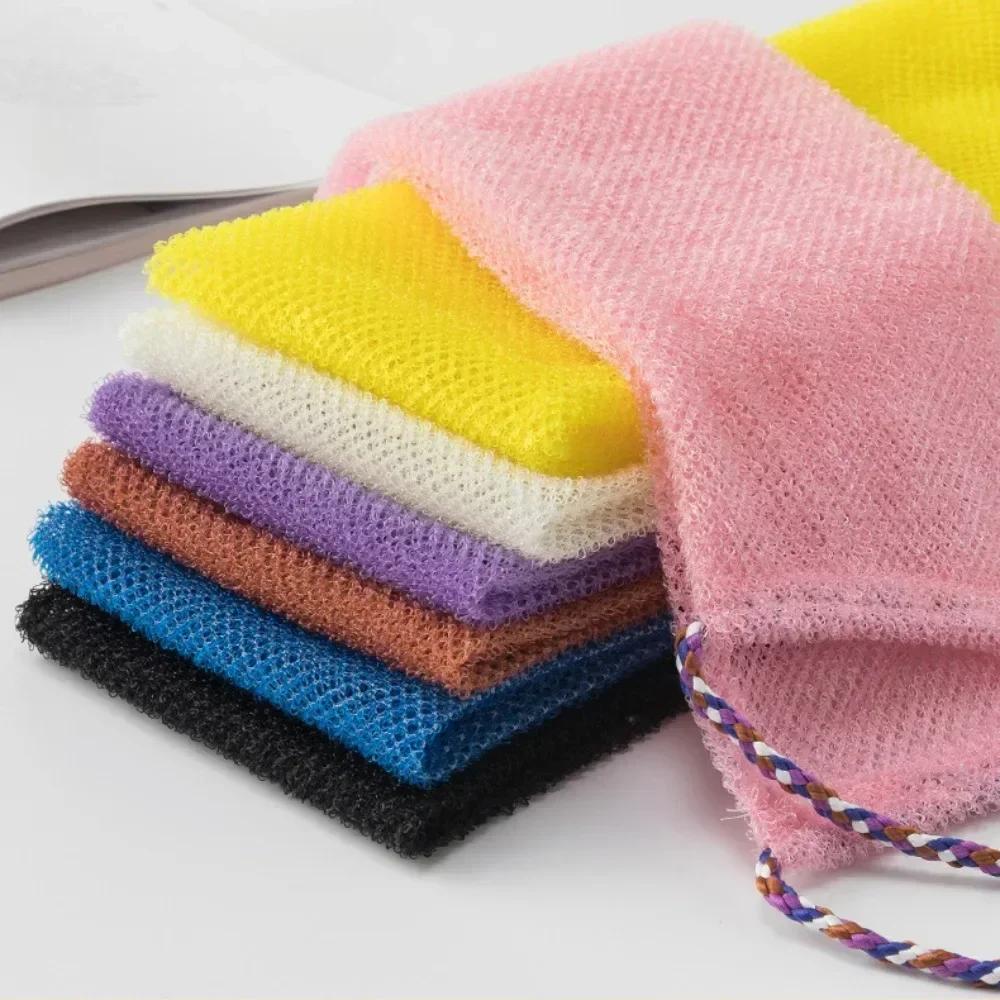 Stretchable Soap Towel Nylon Back Exfoliating Scrubber Shower Towel Reusable Bathing Cloth Body Cleaning Towel Bathroom Tools