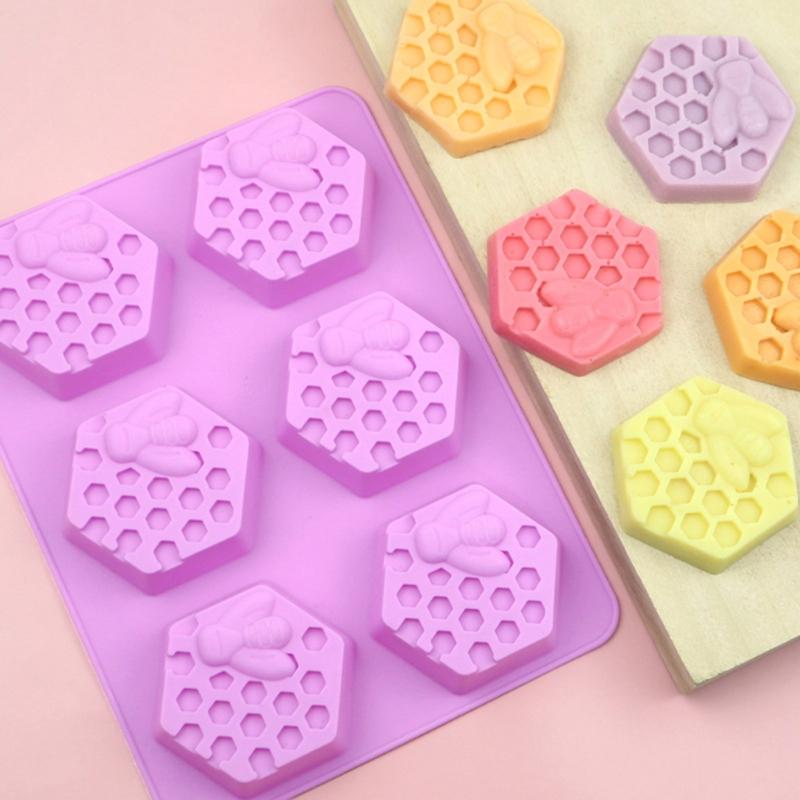 Bee Honeycomb Silicone Mold Wax Melt Polymer Aromatherapy Making Handmade Cupcake Mould Decorating Supplies
