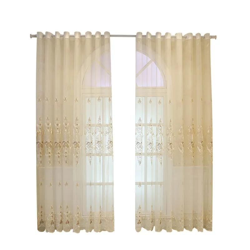 Záclonový závěs v evropském stylu Obývací pokoj Vyšívaná přepážka Závěs Ložnice Zástěna arkýřová tyč na závěs