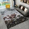 3D Stone Footprint Beach Pebbles Area Rug,Carpet Rug for Home Living Room Bedroom Sofa Doormat Kitchen Decor Non-slip Floor Mat