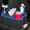 Scatola portaoggetti per bracciolo auto con porte di ricarica, luci LED multi-modalità, design ad alta capacità, organizer per console auto, custodia porta fazzoletti