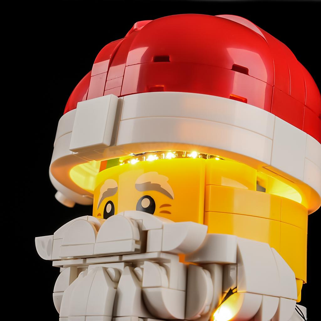 Kit de Iluminación LED DIY Para Minifigura de Papá Noel 40820 de LEGO a Escala Grande Juguete de Bloques de Construcción Decoración Accesorios de Iluminación Ajustables