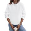 Women's Loose Long Sleeved Pullover Round Neck Large Solid Color Hoodie