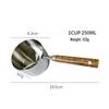 Gold-Plated Stainless Steel Measuring Cups & Spoons Set with Acacia Wood Handles – 8 Pieces