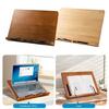 Wood Textbook Book Stand 6 Angles Adjustable Book Holder with Metal Page Clips for Music Scores Cook Recipe Tablet