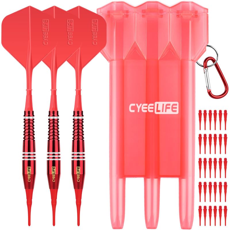 CyeeLife Soft Tip Darts Set 18g Pure Copper Case Holder 30 Tips Beginner Home Use