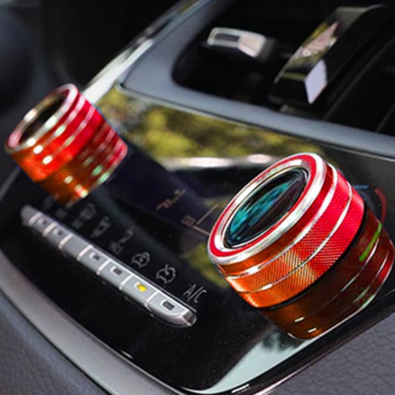 Ac Climate Ring Center Control Knob Trim 2PCS Ac Air Conditioning Knob Cover For Car Interior