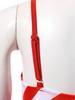 Girls Christmas Candy Cane Costume Sleeveless Striped Tulle Peplum Jumpsuit Santa Claus Dancewear Arm Sleeves