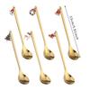 6Pcs Cute Christmas Stainless Steel Spoon Set Kitchen Coffee Dessert Mixing Spoon Xmas Holiday Gift