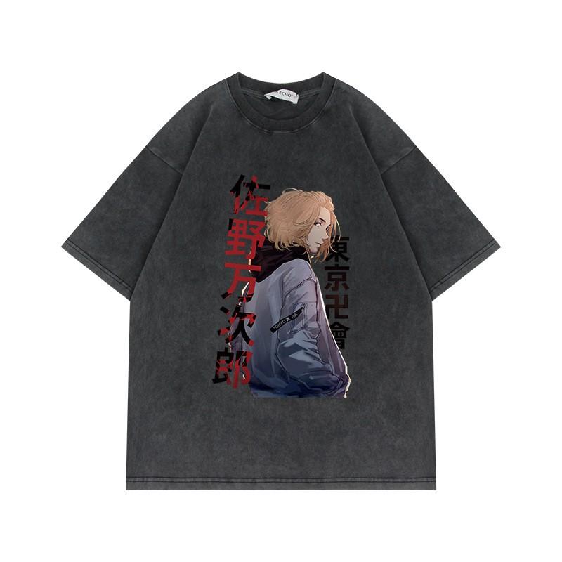 230g Tokyo Revengers T-Shirt Oversized Vintage Anime Print Baumwolle Kurzarm Tee