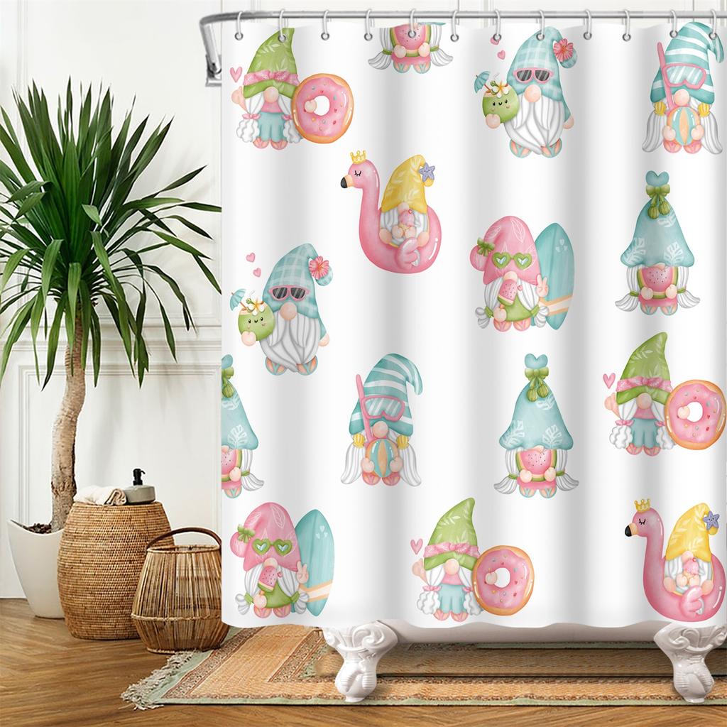 Cartoon Shower Curtain for Bathroom Kids Rainbow Cloud Sun Stars Flower Unicorn Cute Animals Waterproof Bath Curtain Home Decor