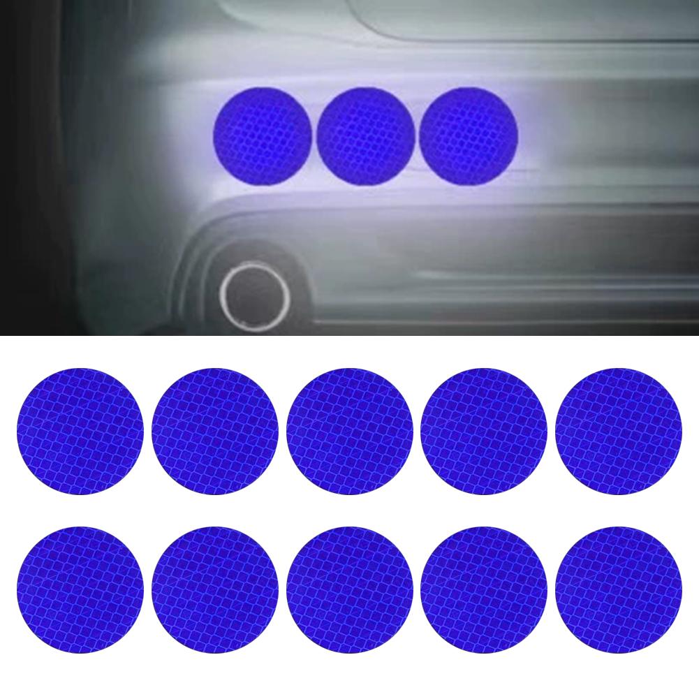 10pcs New Car Bumper Reflective Stickers Reflective Warning Strip Tape Secure Reflector Stickers Decals Safety Warning