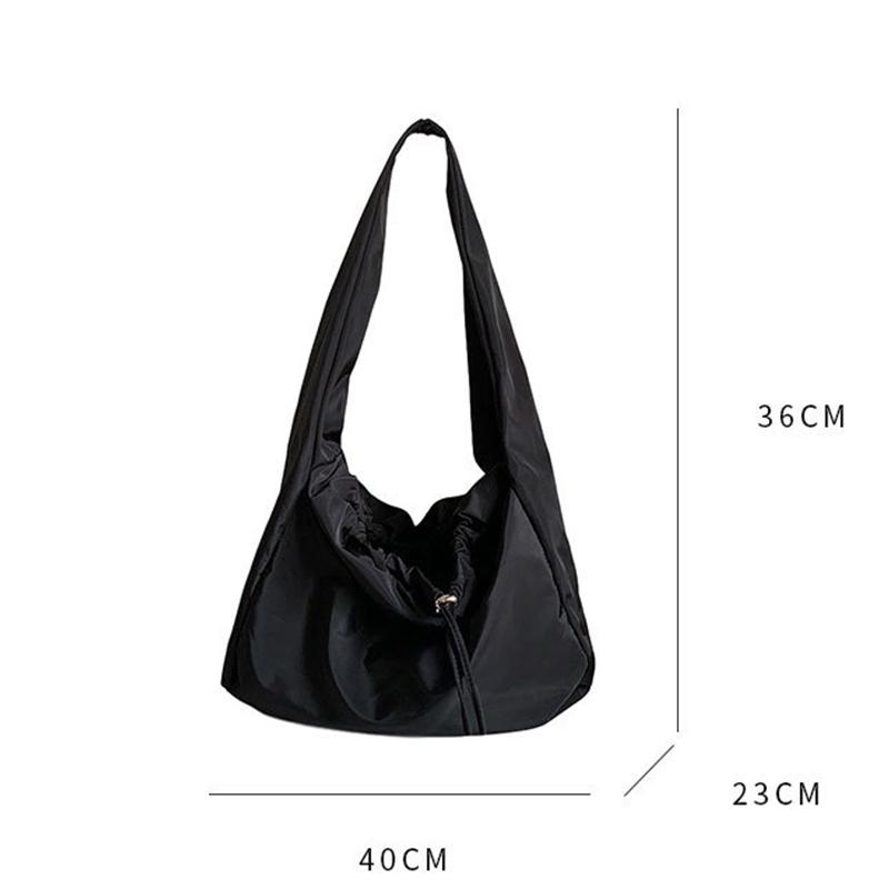 Women Bag New Nylon Bucket Fashion Solid Zipper Soft Shoulder Bag Purses And Handbags Luxury Designer Black Tote Bag