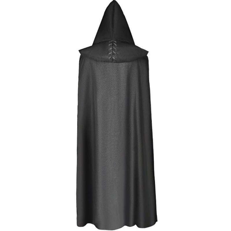 Floor Length Halloween Cosplays Costume Cape Wizard Witch Mantle Outfit Fancy Dress Up Gown Party Dress Cloak for Adults