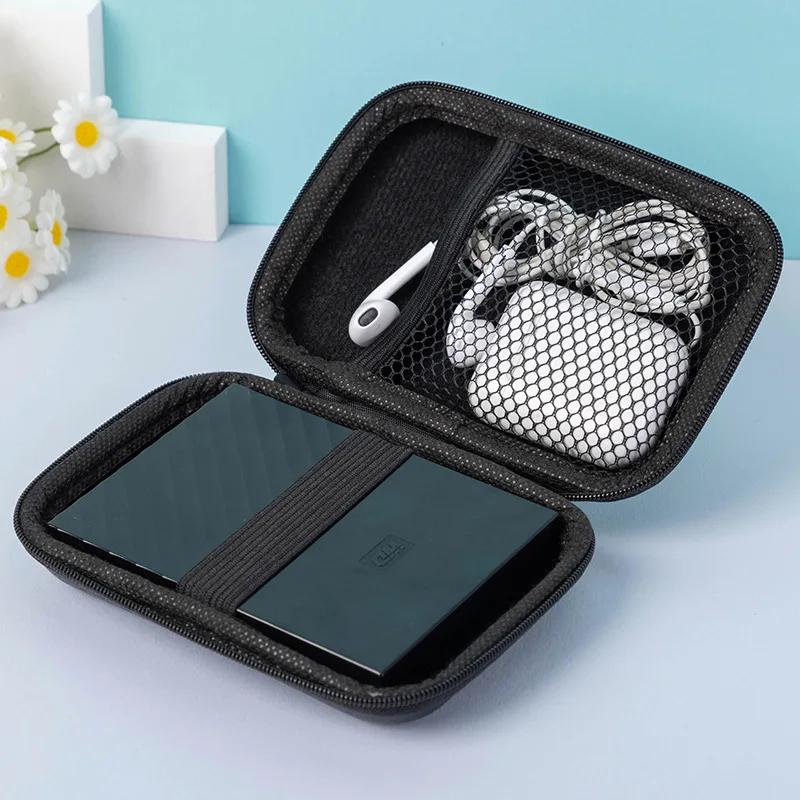 Stylish Eva Headphone Data Cable Storage Hard Drive Bag Simple Portable Charger Headphone Zipper Box