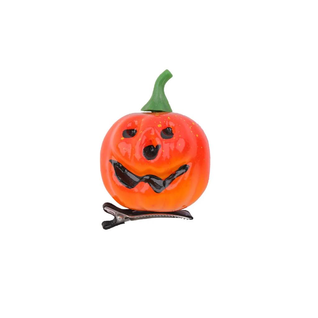 Pumpkin Hair Clip Halloween Party Accessory Funny Smiling Face Hairpin Cute Festival Headwear Spooky Pumpkin Decor