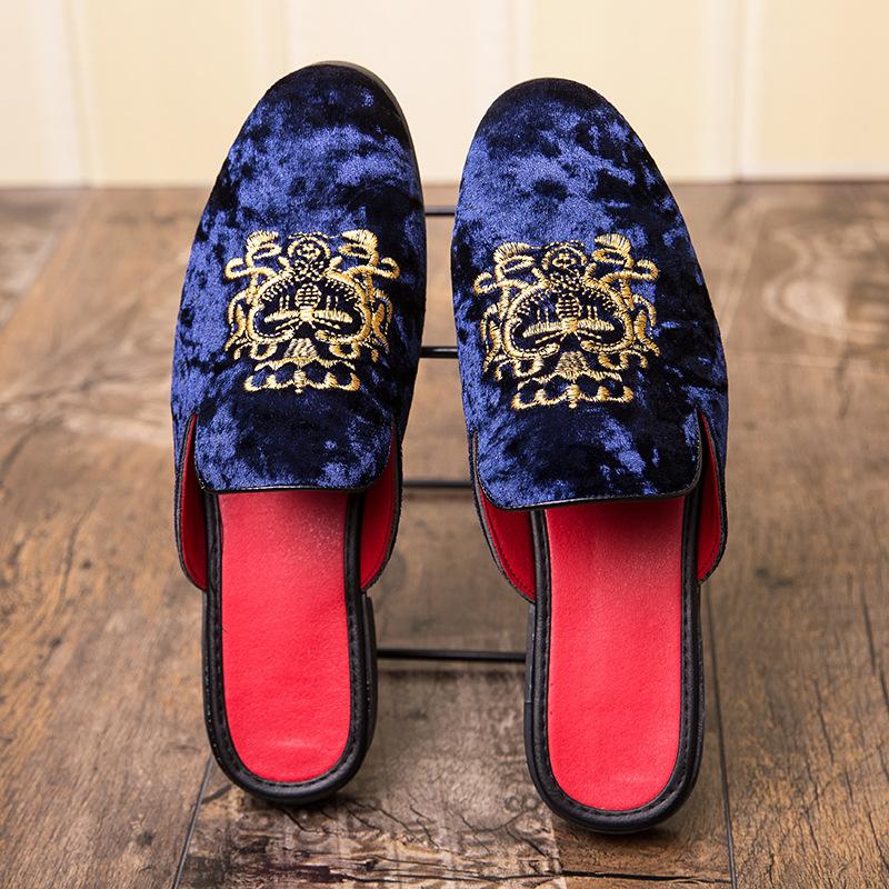 Commercio estero autunno nuovo scarpe Doudou da uomo borsa testa fondo piatto sandali a mezzo supporto, scarpe pigre da uomo scarpe in pelle casual da lavoro