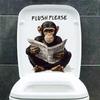 Cartoon Monkey Toilet Sticker Toilet Cover Sticker Wall Stickers Animal Wc Sticker Fun For Home BathRoom Decoration S529