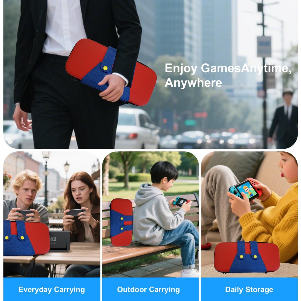 Carrying Case for Switch 2 Model(2025),Portable Hard Shell Carry Game Bag for Switch 2 Console and Accessories with 10 Game