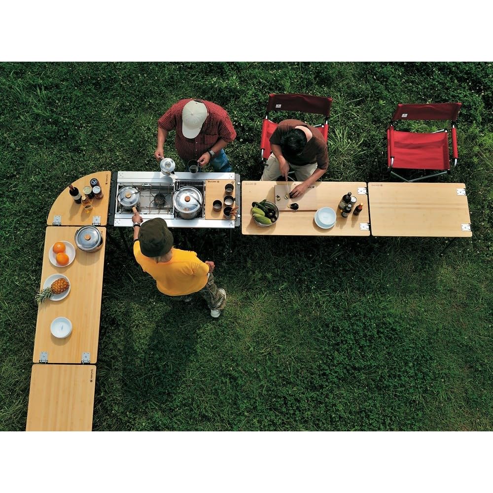 Snow Peak Multi-Function Long Bamboo Table CK-117TR Portable Outdoor Furniture