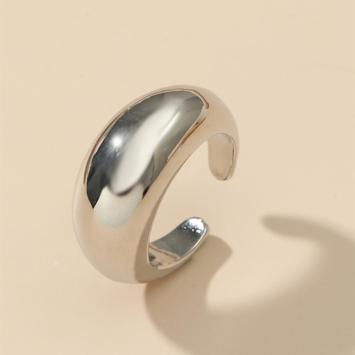 

Простое геометрическое круглое дугообразное гладкое кольцо, модное женское кольцо, медное открытое кольцо Opening adjustable