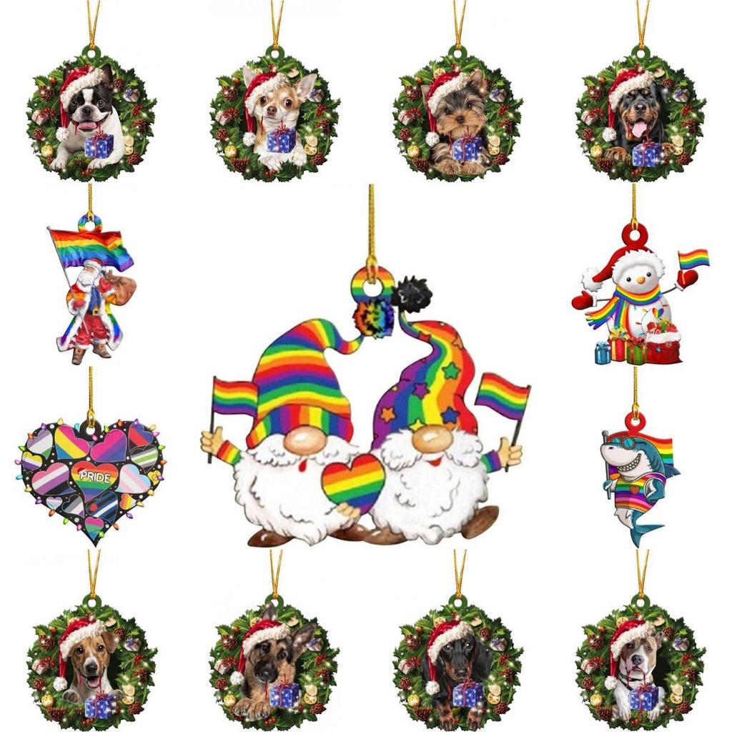 Tree Hanging Christmas Pendant Xmas Decor Ornaments Gift Santa Snowman Dog Gonk