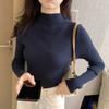 Autumn/winter Semi-turtleneck Pullover Knitted Women Sweater Casual Solid Color Slim Fit Bottoming Shirt Fashion Inner Office Lady Clothing