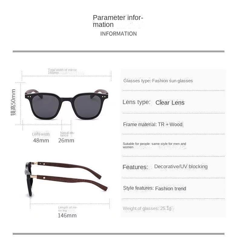 2PCS New Arrival Men Vintage Wooden Frame Sunglasses Classic Brand Sun Glasses Coating Lens Driving Eyewear for Men/women