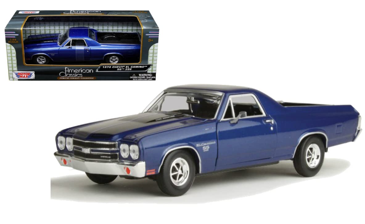 Модель автомобиля MOTORMAX в масштабе El Camino, литая модель EL CAMINO SS396 1970 1/24, (синий) синий