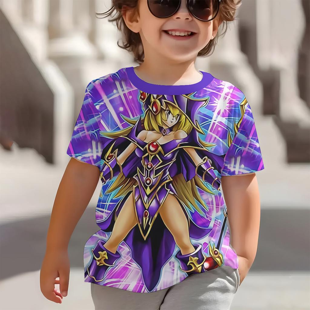 Monster Pattern 3D Printed Children's T-shirt, Boys' Fun Short Sleeved Top