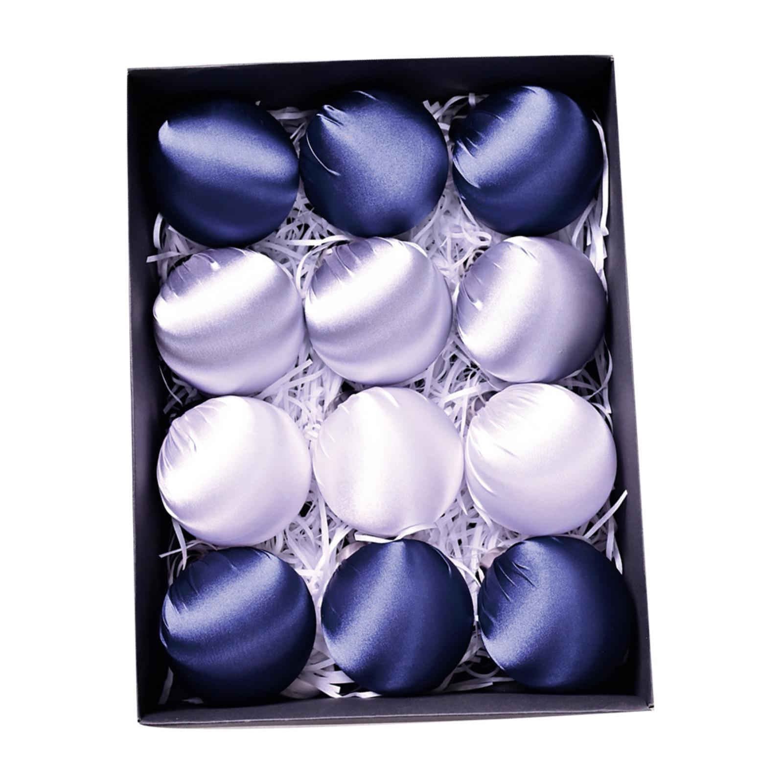 12Pcs Christmas Ball Ornaments Charm Pendants Decorative Xmas Balls Baubles for Anniversary Yard Outdoor Home Celebration