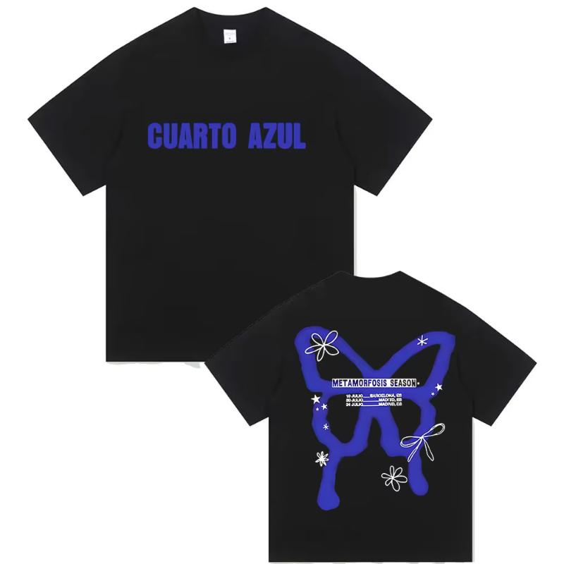 Zangeres Aitana Cuarto Azul Tour 2025 Print T-shirt Unisex Dames Hip Hop Fans Kleding Korte Mouw T-shirts Tops Puur Katoen T-shirt