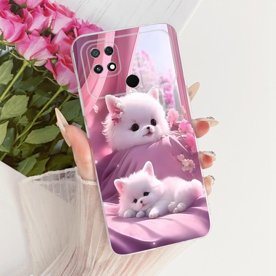 For Xiaomi Poco C40 C50 C51 Phone Case Luxury Flower Butterfly Cartoon Bow Pattern Back Cover Soft TPU Silicone Bumper Housing