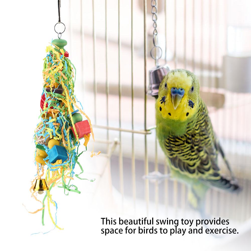 Bird Parrot Chewing Bite Stand Swing Hanging Toy Decoration Cage Accessories