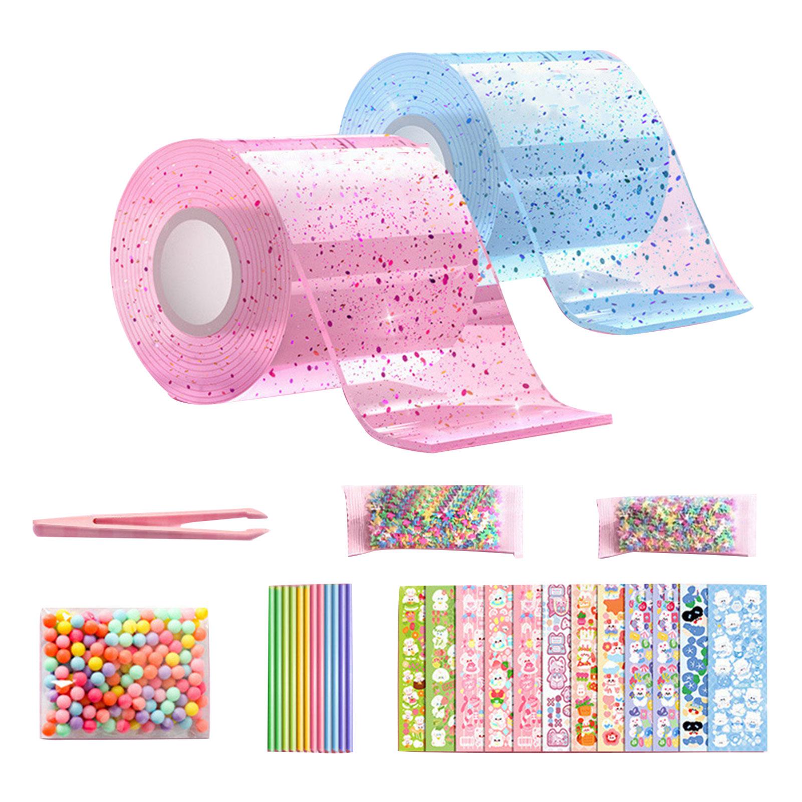 2x Bubble Tape Craft Kit For Kids Unique Bubble Designs For Tape Kit DIY Plastic Bubbles Straw
