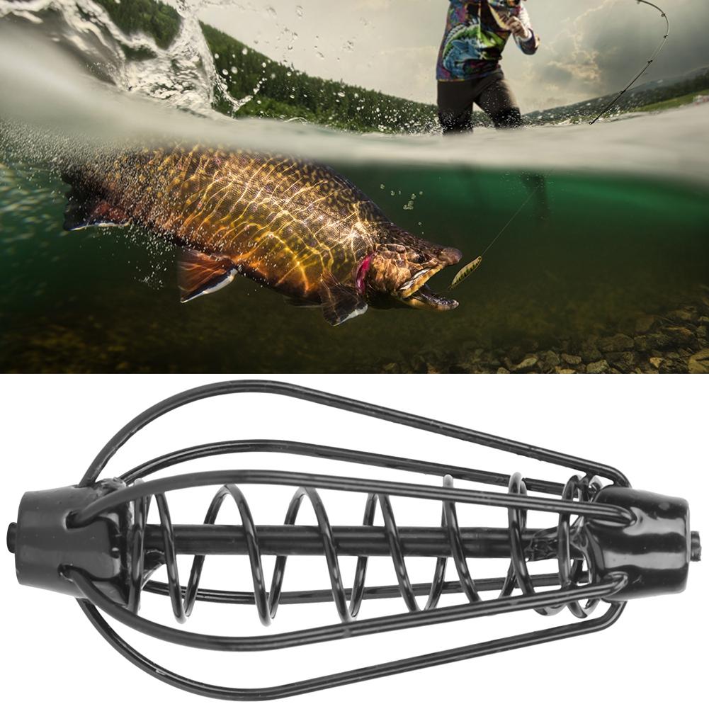 

Портативная металлическая рыболовная кормушка, корзина для приманок, клетка для приманки, рыболовные снасти, черные(15г 8шт)