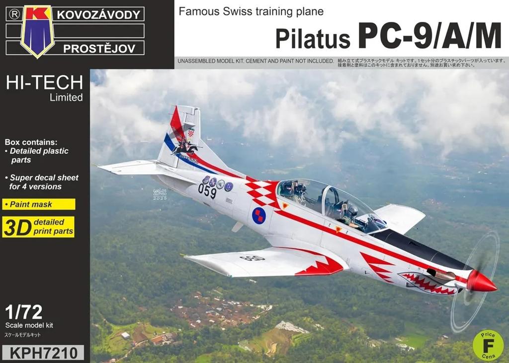 KP Model Limited Edition Pilatus Plastic Model Kit KPMH7210 1/72 Hi-Tech PC-9/A/M (Airplane)