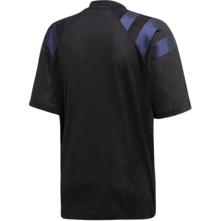 Adidas Paul Pogba Comfortable Color Block Striped Breathable Short Sleeve Football Shirt Men Tops Black FM4889
